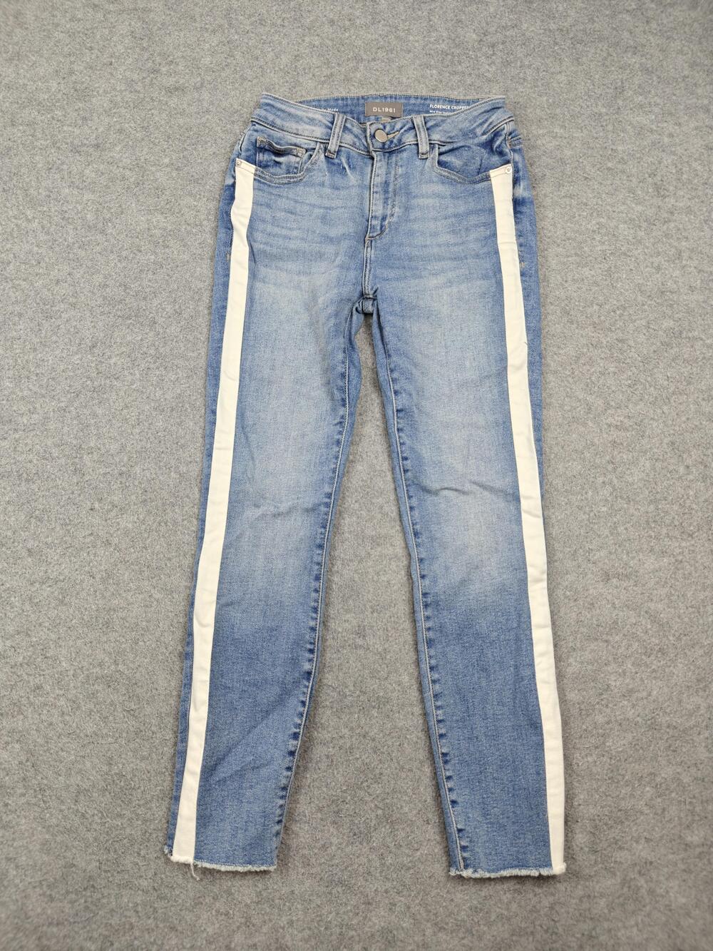 DL1961 Florence Cropped Mid Rise Skinny Jeans Womens 27 Blue Light Wash